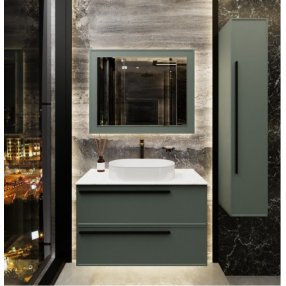 Мебель для ванной со столешницей La Fenice Elba Twin 100 серо-зеленая