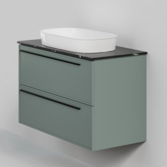 Мебель для ванной со столешницей La Fenice Elba Twin 100 серо-зеленая