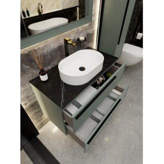 Мебель для ванной со столешницей La Fenice Elba Twin 100 серо-зеленая