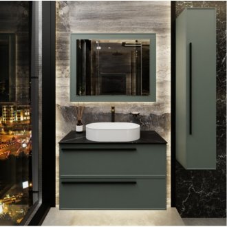 Мебель для ванной со столешницей La Fenice Elba Twin 100 серо-зеленая