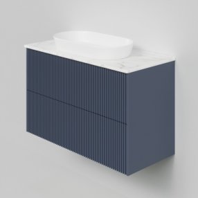 Мебель для ванной со столешницей La Fenice Terra Twin 100 синяя