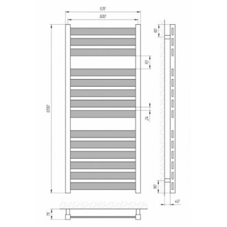 Полотенцесушитель водяной Laris Бонд 500x1200 черный матовый