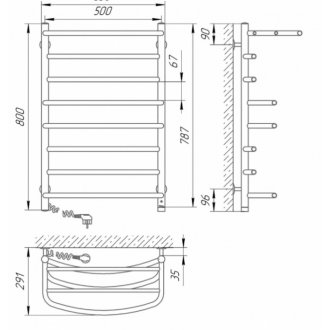 Полотенцесушитель электрический Laris Евромикс 500x800