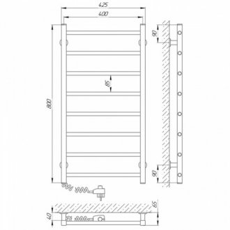 Полотенцесушитель электрический Laris Феличия 400x800