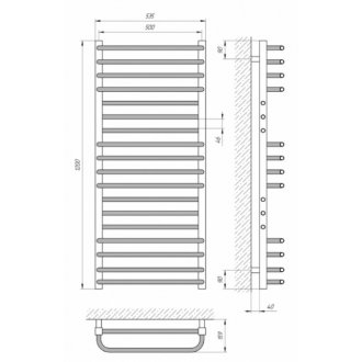 Полотенцесушитель водяной Laris Гермес 500x1200