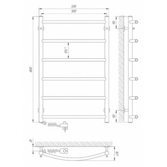 Полотенцесушитель электрический Laris Классик 500x800