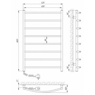 Полотенцесушитель электрический Laris Классик 500x800 белый