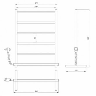 Полотенцесушитель электрический Laris Классик 500x700 стойка