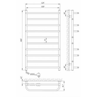 Полотенцесушитель электрический Laris Комфорт 500x900 белый