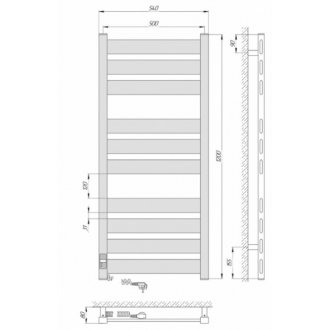 Полотенцесушитель электрический Laris Комфорт Премиум 500x1200 белый