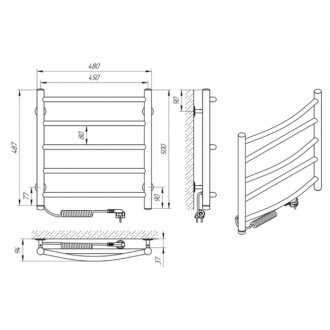 Полотенцесушитель электрический Laris Микс 450x500