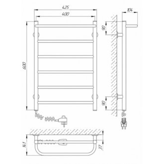 Полотенцесушитель электрический Laris Прайм 400x600