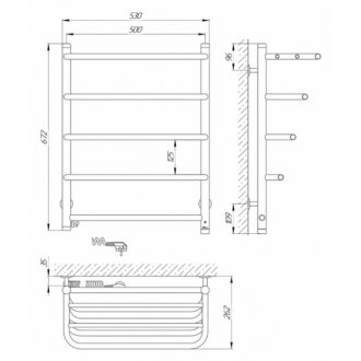 Полотенцесушитель электрический Laris Стандарт 500x660