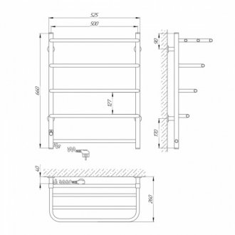 Полотенцесушитель электрический Laris Стандарт 500x660 белый