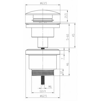 Донный клапан Lemark LM8500MW click-clack