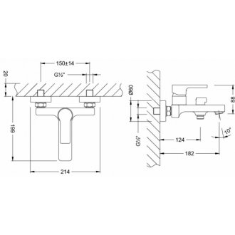 Смеситель для ванны Lemark Aura LM0614CH