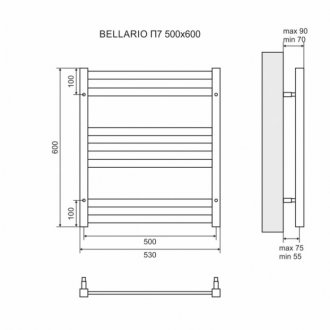 Полотенцесушитель электрический Lemark Bellario 500x600 хром