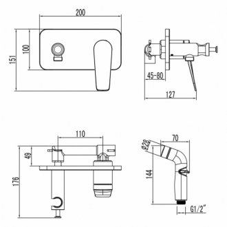 Гигиенический душ Lemark Bronx LM3720MW