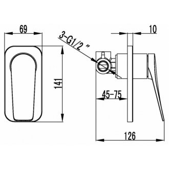 Смеситель для душа Lemark Bronx LM3723MW