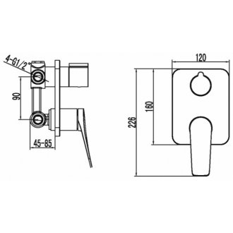 Смеситель для душа Lemark Bronx LM3727BL