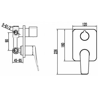 Смеситель для душа Lemark Bronx LM3728BL