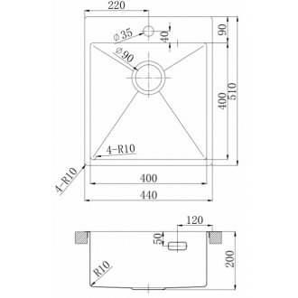 Мойка кухонная Lemark Janga 440 9937101