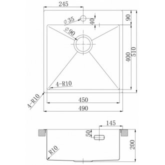 Мойка кухонная Lemark Janga 490 9937105