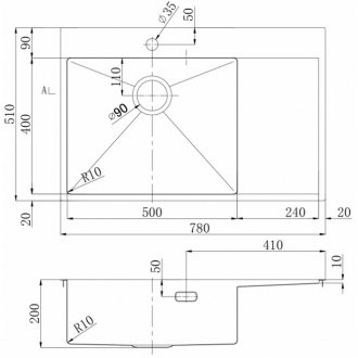 Мойка кухонная Lemark Kezadra 780L 9932152