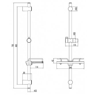 Душевая штанга Lemark lm3775bl