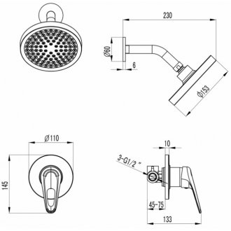 Душевая система Lemark Luna LM4120C