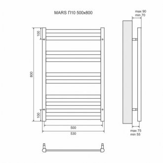 Полотенцесушитель электрический Lemark Mars 500x800