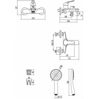 Смеситель для ванны Lemark Plus Advance LM1214C