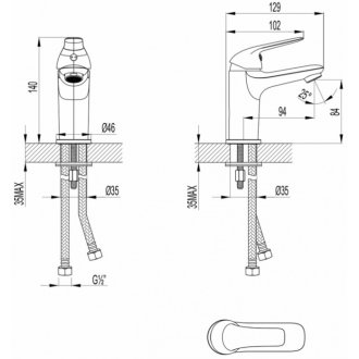 Смеситель для раковины Lemark Plus Advance LM1231C