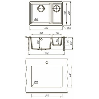 Мойка кухонная Lemark Sinara 550.2-U 9910079