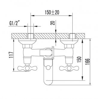 Смеситель для ванны Lemark Standard LM2102C