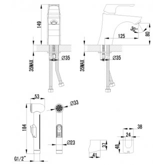 Смеситель для раковины и биде Lemark Unit LM4516C