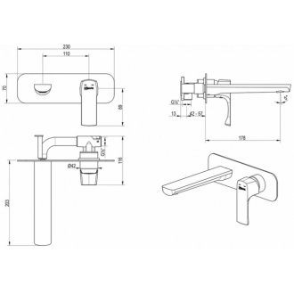 Смеситель для раковины Lemark Ursus LM7226BG