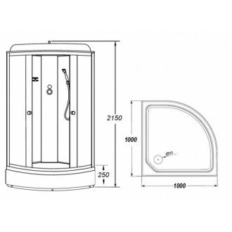 Душевая кабина Loranto Sunway CS-6610-25GB 100x100