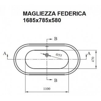 Ванна акриловая Magliezza Federica 168x78 см