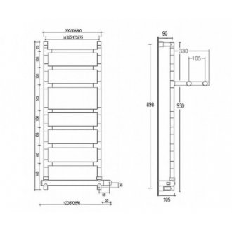 Полотенцесушитель Margaroli Sereno 584-8 BOX с полкой