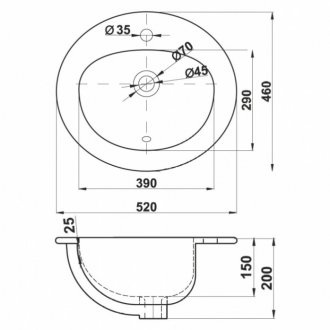 Раковина Melana MLN-307-805 белая