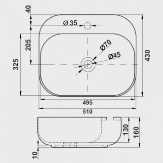 Раковина Melana MLN-320305-805 белая