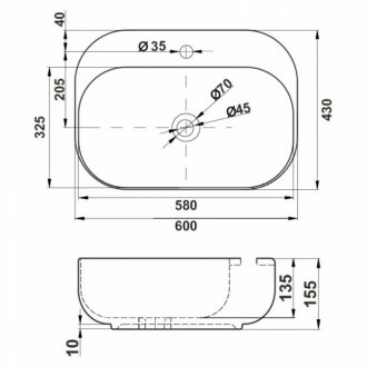 Раковина Melana MLN-320327-805 белая