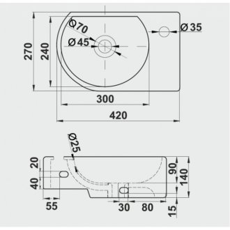 Раковина Melana MLN-320347L-805 белая