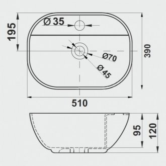 Раковина Melana MLN-320356MG-805 серая матовая