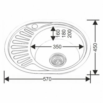 Мойка кухонная Melana 5745 U (152D ta) хром декор