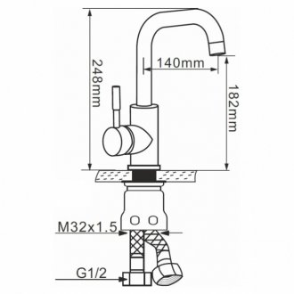 Смеситель для кухни Melana F6102 сатин