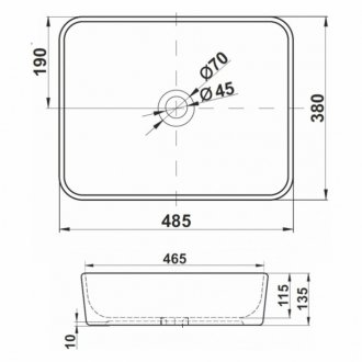 Раковина Melana MLN-7050H-805 белая