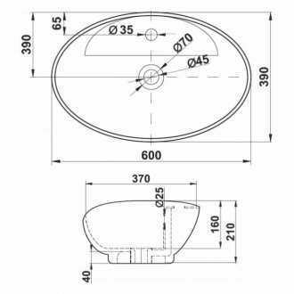 Раковина Melana MLN-7167-805 белая