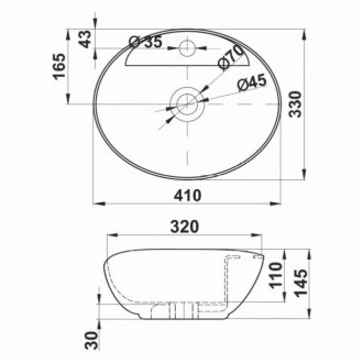 Раковина Melana MLN-7167X-805 белая